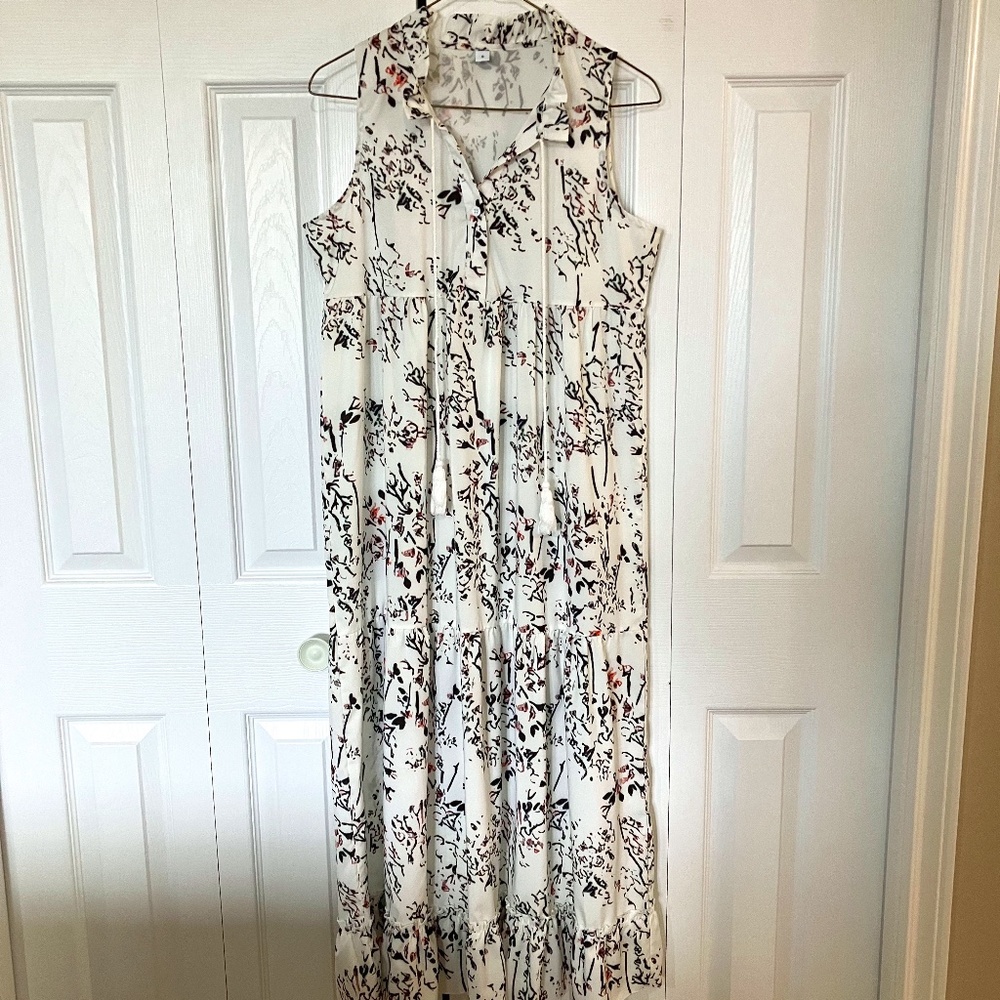 Lerelo sleeveless midi/maxi dress - white floral